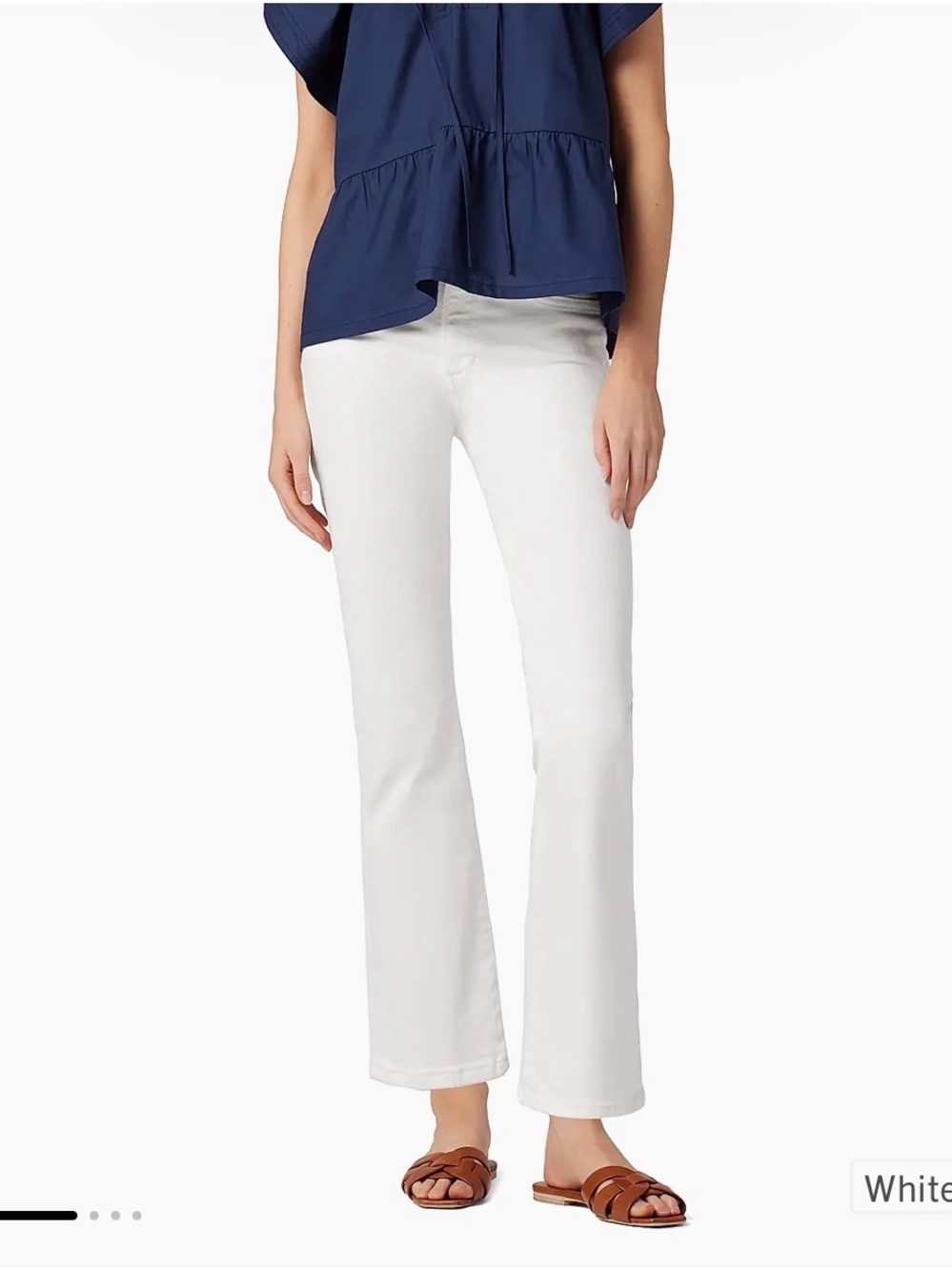 The Callie Cropped White Bootcut Jeans